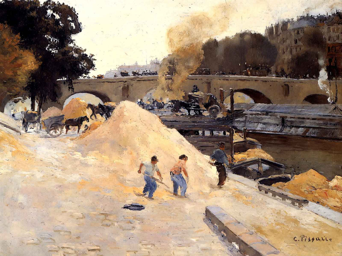 Banks of the Seine in Paris, Pont Marie, Quai D'Anjou 1875 Art Print (6 Sizes)