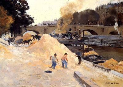 Banks of the Seine in Paris, Pont Marie, Quai D'Anjou 1875 Art Print (6 Sizes)