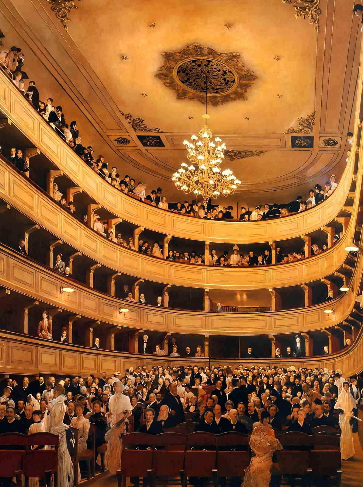 The Old Burgtheater 1889 Painting by Gustav Klimt Fine Art Print (6 Sizes)