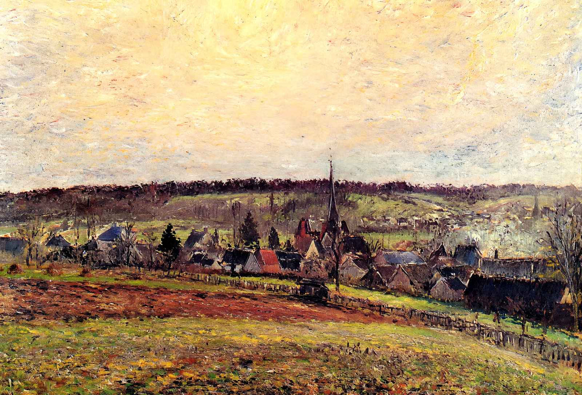 The Village of Eragny Art Print 1885 Painting by Camille Pissarro (6 Sizes)