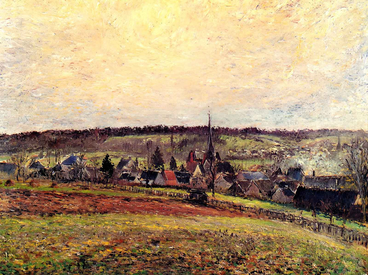 The Village of Eragny Art Print 1885 Painting by Camille Pissarro (6 Sizes)