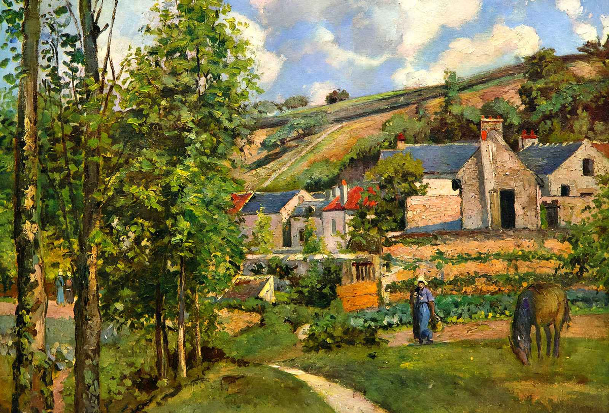 The Hermitage at Pontoise Art Print 1874 Painting by Camille Pissarro (6 Sizes)