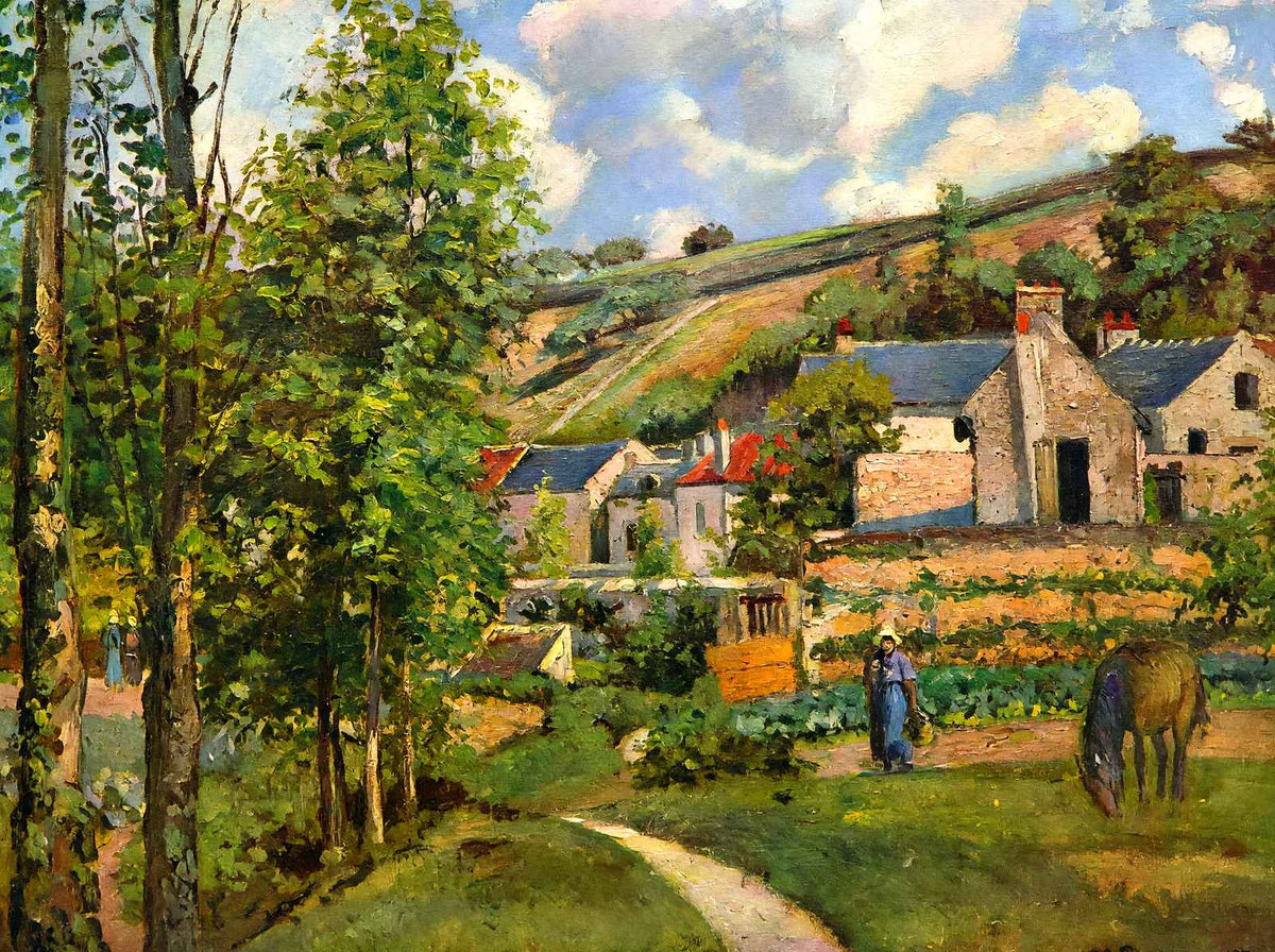 The Hermitage at Pontoise Art Print 1874 Painting by Camille Pissarro (6 Sizes)