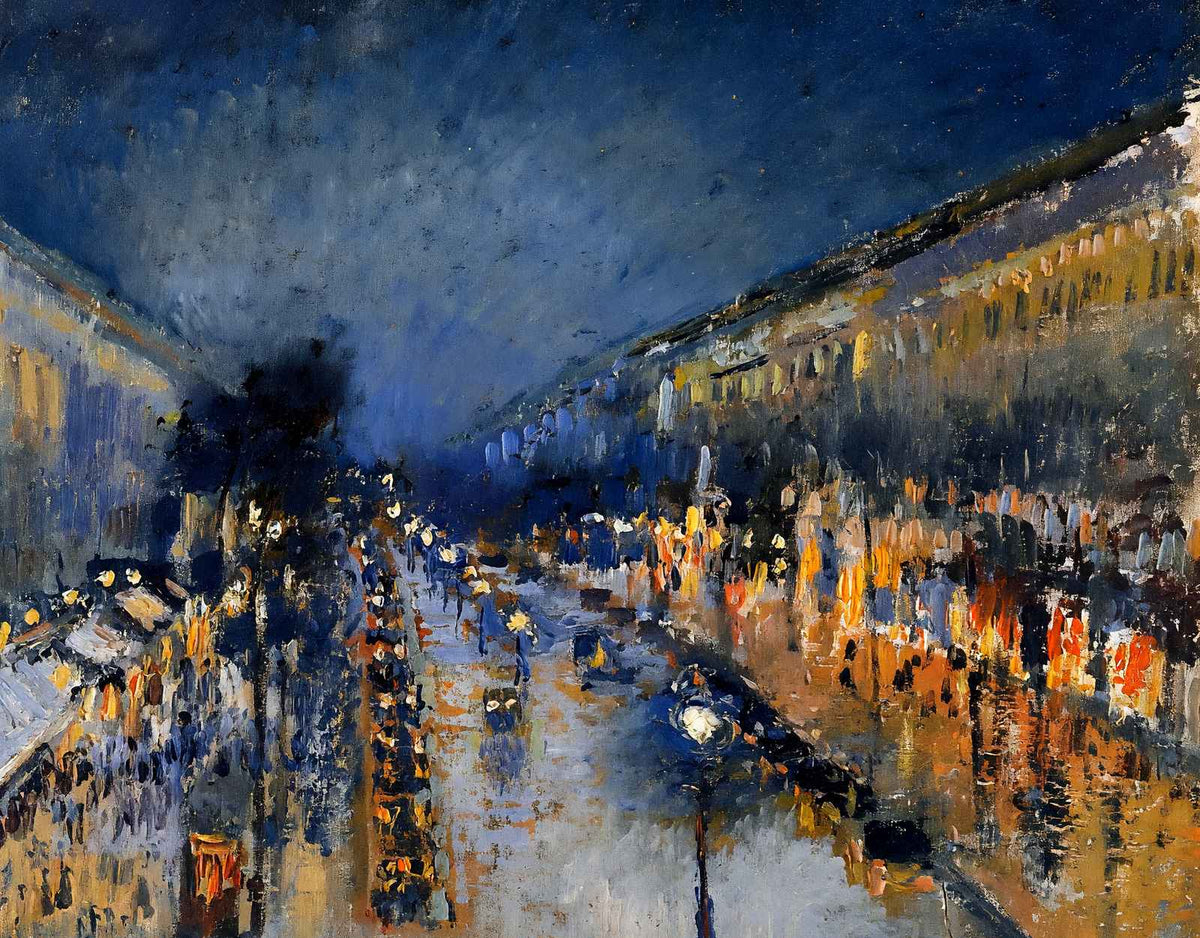 The Boulevard Montmartre at Night Art Print 1897 by Camille Pissarro (6 Sizes)
