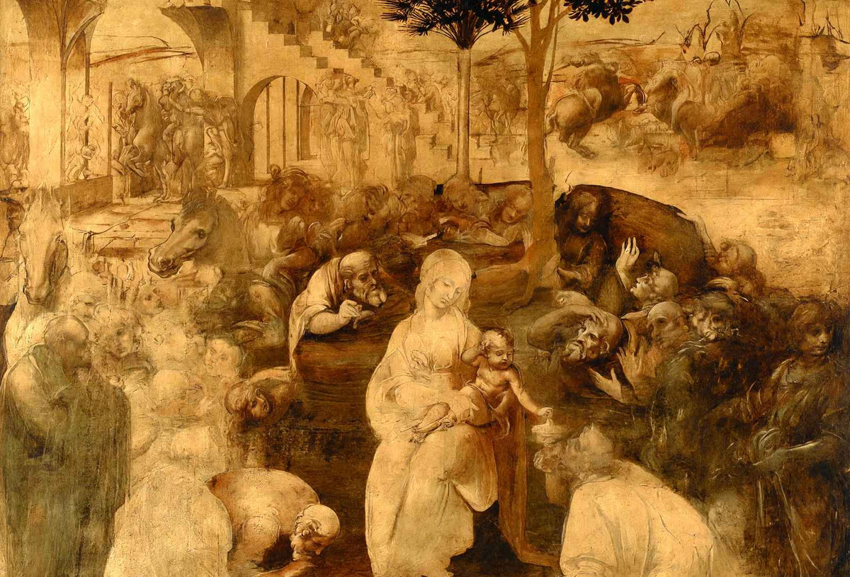 The Adoration of the Magi 1480 Painting by Leonardo da Vinci Art Print (6 Sizes)