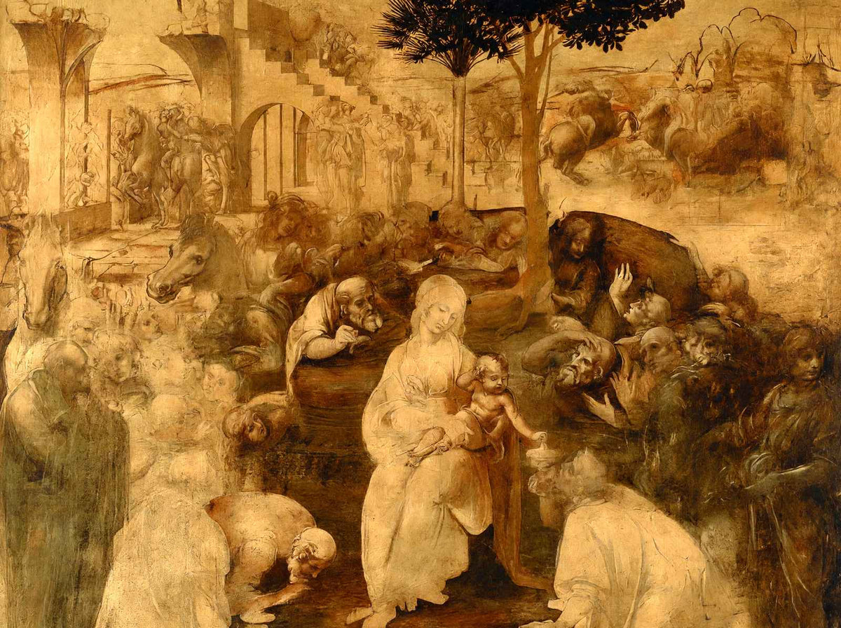 The Adoration of the Magi 1480 Painting by Leonardo da Vinci Art Print (6 Sizes)