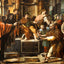 The Blinding of Elymas (Cartoon for the Sistine Chapel) illustration print by Raphael (1515)