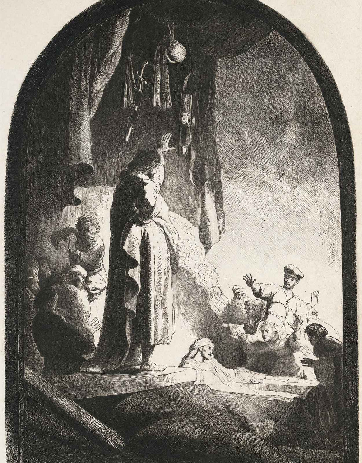 The Raising of Lazarus Fine Art Print 1630 Drawing by Rembrandt (6 Sizes)