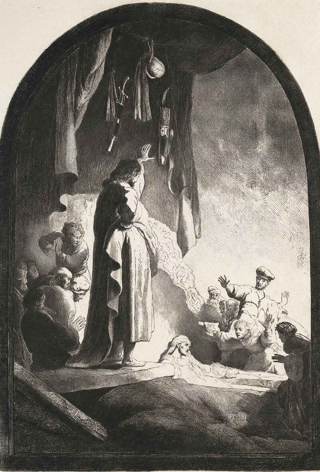 The Raising of Lazarus Fine Art Print 1630 Drawing by Rembrandt (6 Sizes)