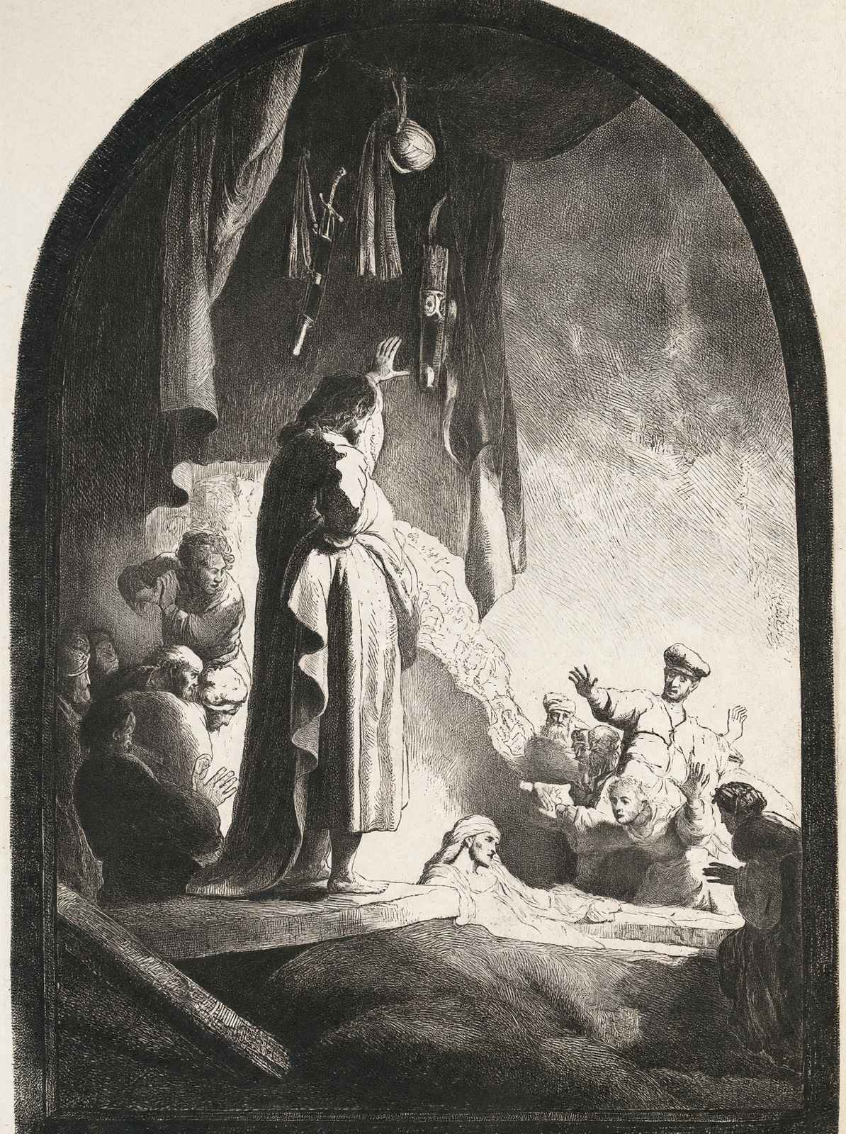 The Raising of Lazarus Fine Art Print 1630 Drawing by Rembrandt (6 Sizes)