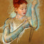 The Long Gloves painting print by Mary Cassatt (1889)