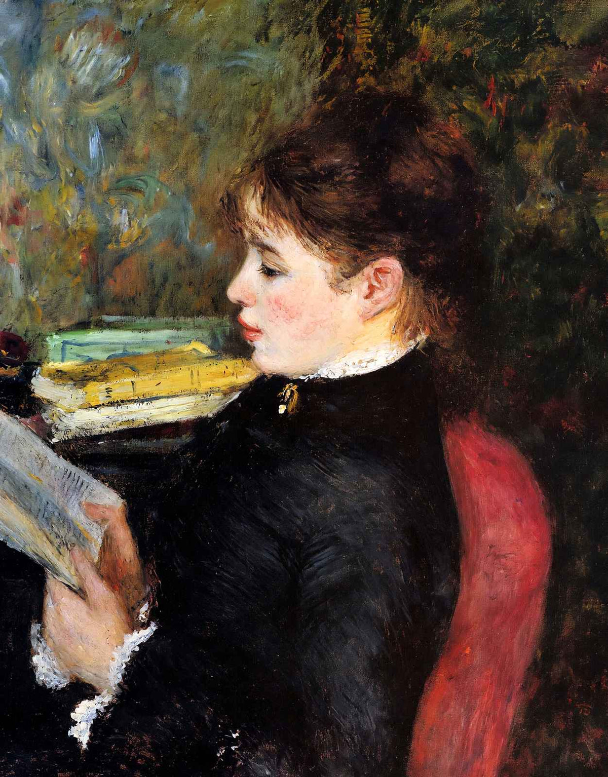 The Reader Art Print 1877 Painting by Pierre-Auguste Renoir (6 Sizes)