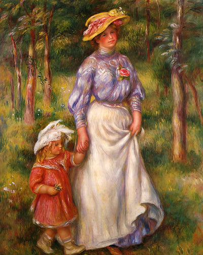 The Promenade (Julienne Dubanc and Adrienne) fine art print by Pierre-Auguste Renoir (1906)