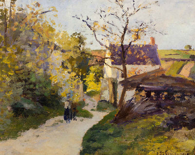 The Large Walnut Tree at Hermitage painting print by Camille Pissarro (1875)