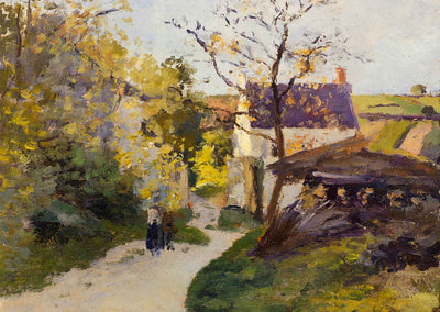 The Large Walnut Tree at Hermitage Art Print 1875 by Camille Pissarro (6 Sizes)