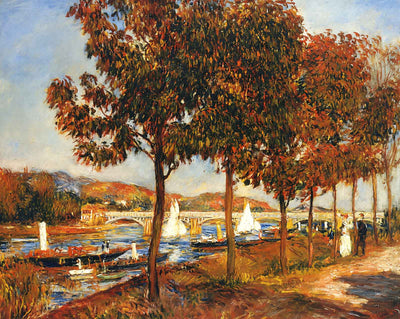 The Bridge at Argenteuil in Autumn art print by Pierre-Auguste Renoir (1882)