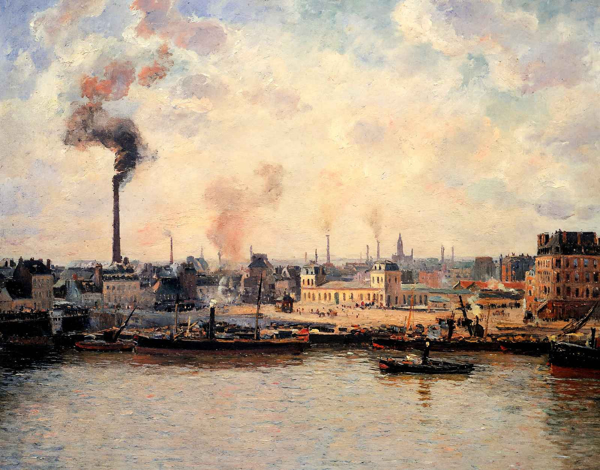 The Saint Sever Quay, Rouen 1896 by Camille Pissarro Art Print (6 Sizes)