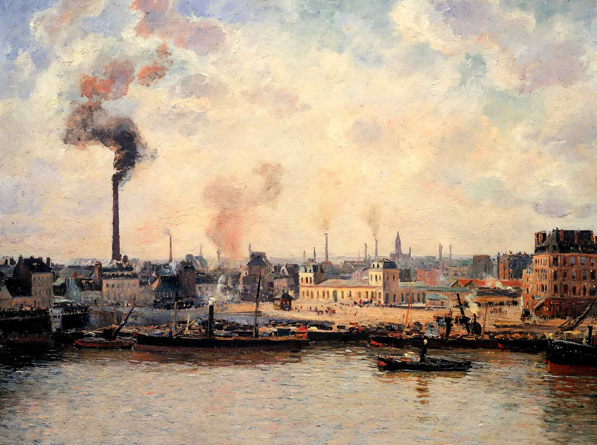 The Saint Sever Quay, Rouen 1896 by Camille Pissarro Art Print (6 Sizes)