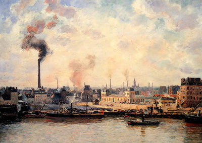 The Saint Sever Quay, Rouen 1896 by Camille Pissarro Art Print (6 Sizes)