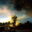 The Stone Bridge 1637 Painting by Rembrandt Art Print (6 Sizes) - Premium Print