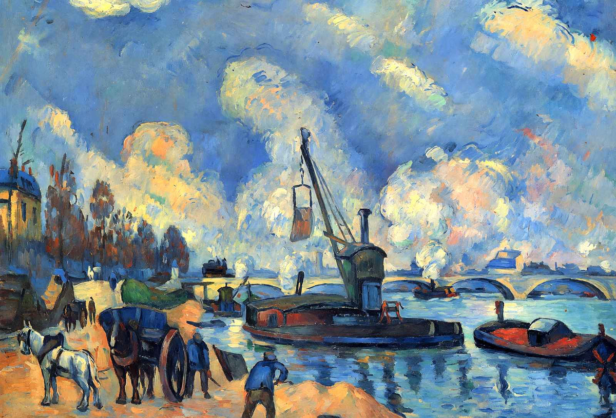 The Seine at Bercy 1878 Painting by Paul Cezanne Art Print (6 Sizes) - Enhanced