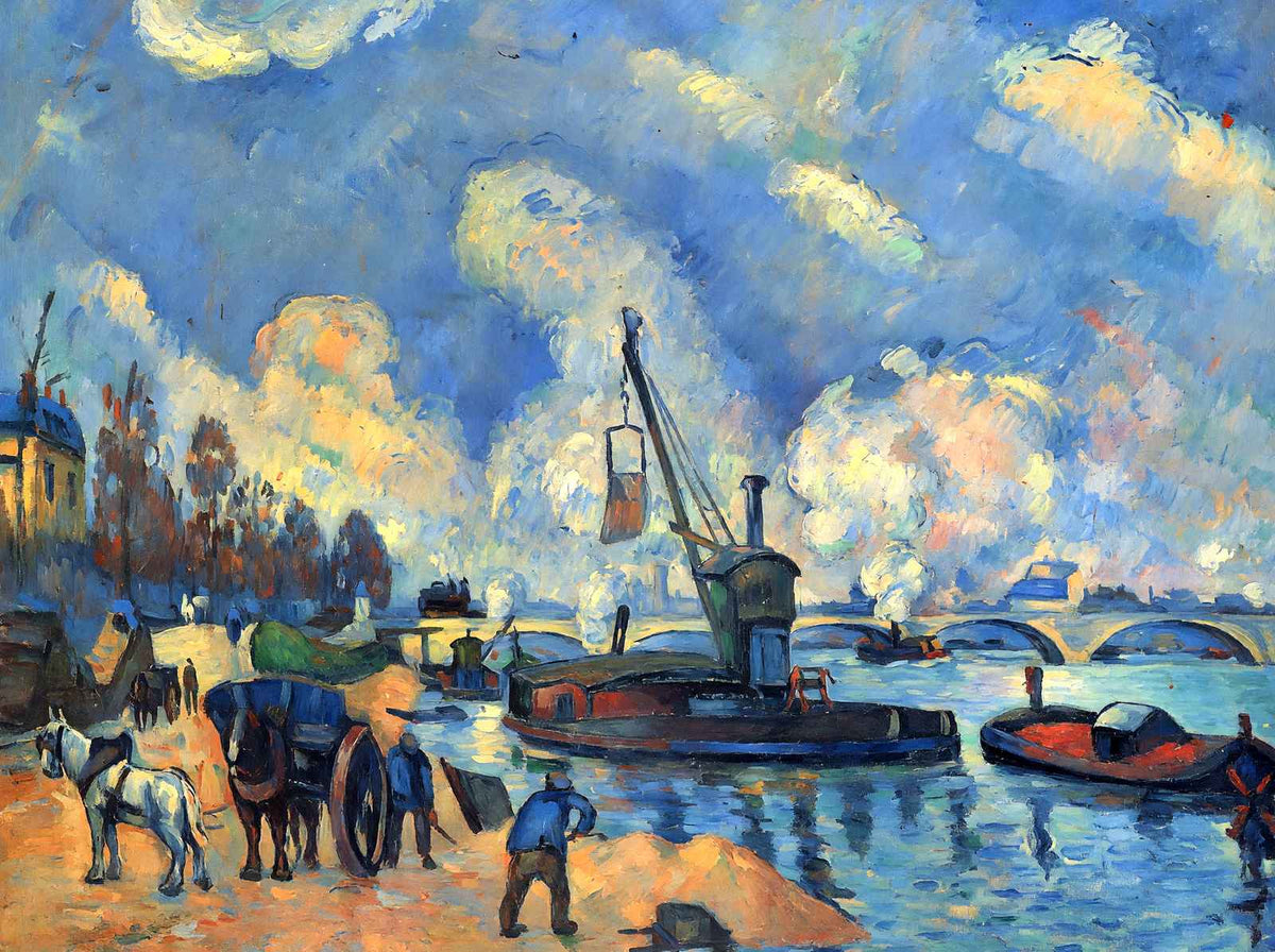 The Seine at Bercy 1878 Painting by Paul Cezanne Art Print (6 Sizes) - Enhanced