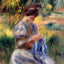 The Embroiderer (Woman Embroidering in a Garden) 1898 Fine Art Print (6 Sizes)