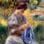 The Embroiderer (Woman Embroidering in a Garden) 1898 Fine Art Print (6 Sizes)