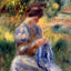 The Embroiderer (Woman Embroidering in a Garden) 1898 Fine Art Print (6 Sizes)