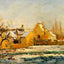 The Effect of Snow at Hermitage 1874 by Camille Pissarro Art Print (6 Sizes)
