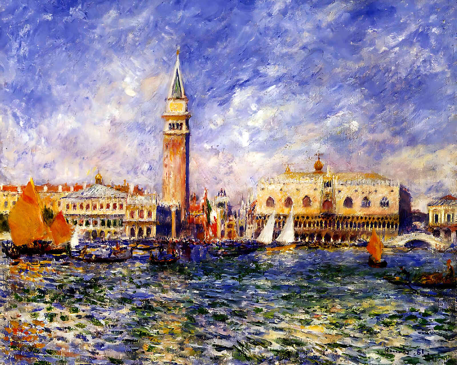 The Doges' Palace Painting by Pierre-Auguste Renoir 8x10" Art Print - Acid Free