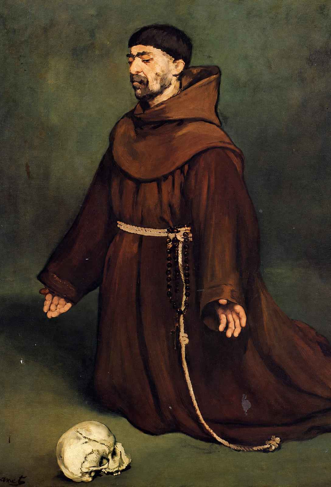 The Monk at Prayer 1865 Painting by Edouard Manet Art Print (6 Sizes)