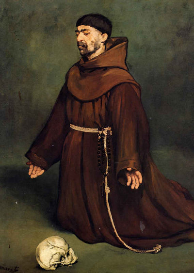 The Monk at Prayer 1865 Painting by Edouard Manet Art Print (6 Sizes)