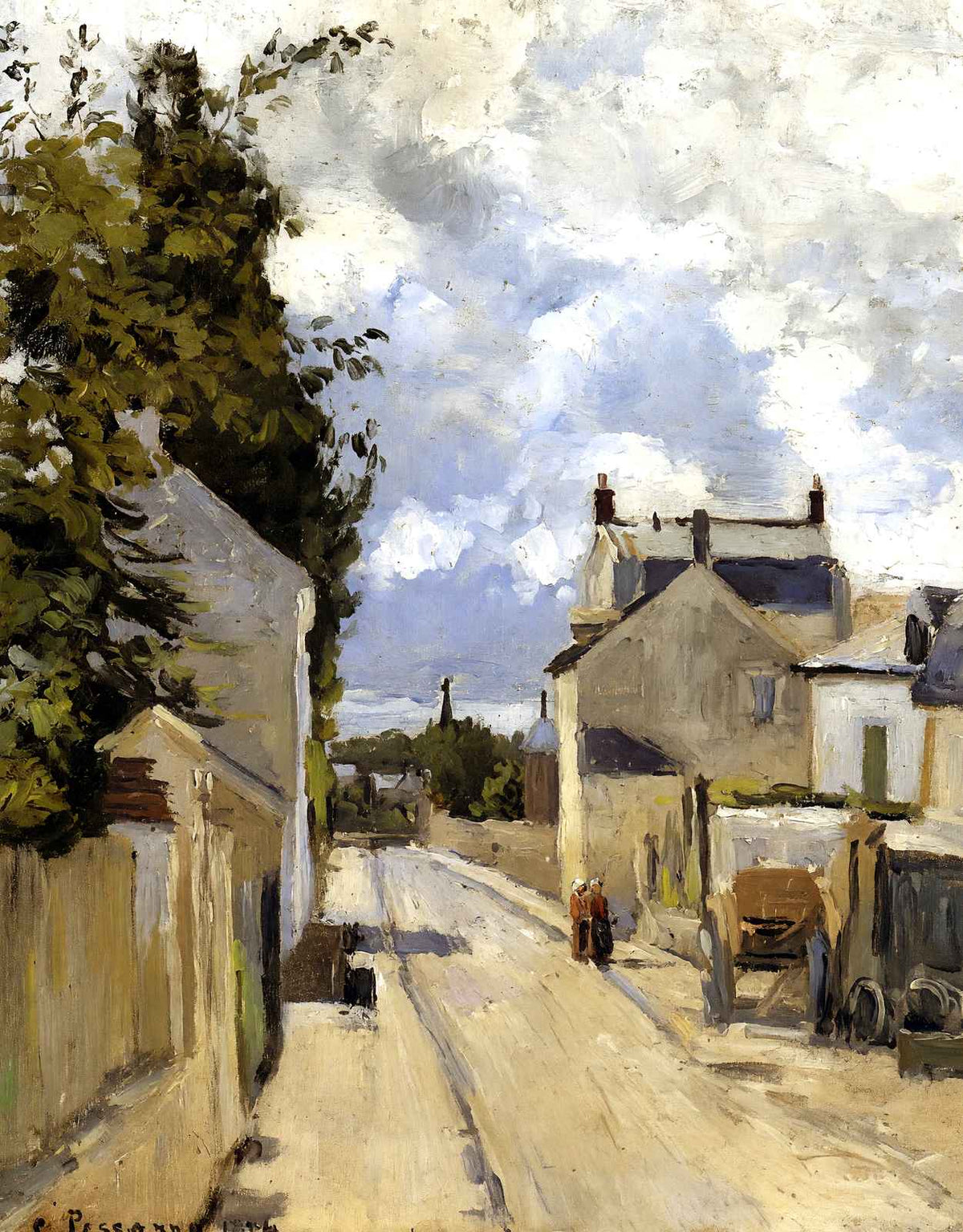 The Street of Hermitage, Pontoise 1874 by Camille Pissarro Art Print (6 Sizes)