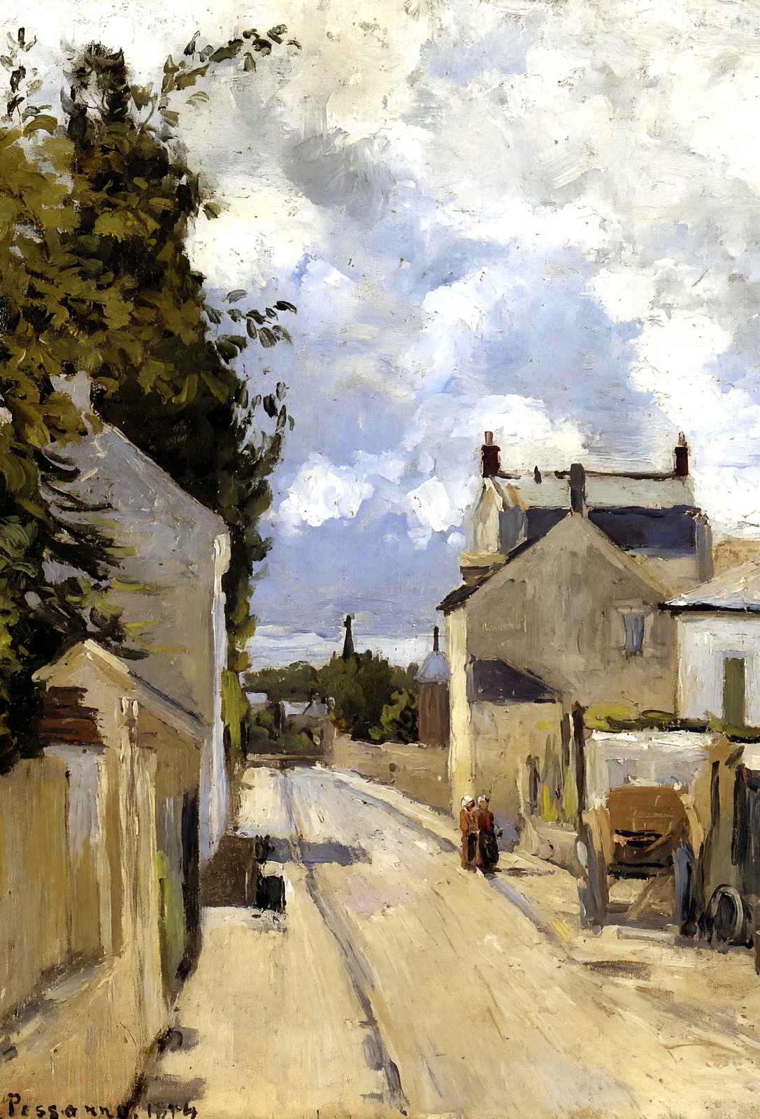 The Street of Hermitage, Pontoise 1874 by Camille Pissarro Art Print (6 Sizes)