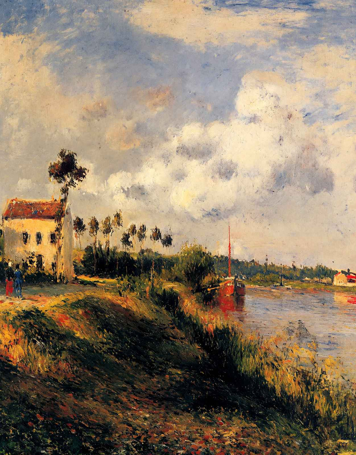 The Path from Halage, Pontoise Art Print 1879 by Camille Pissarro (6 Sizes)