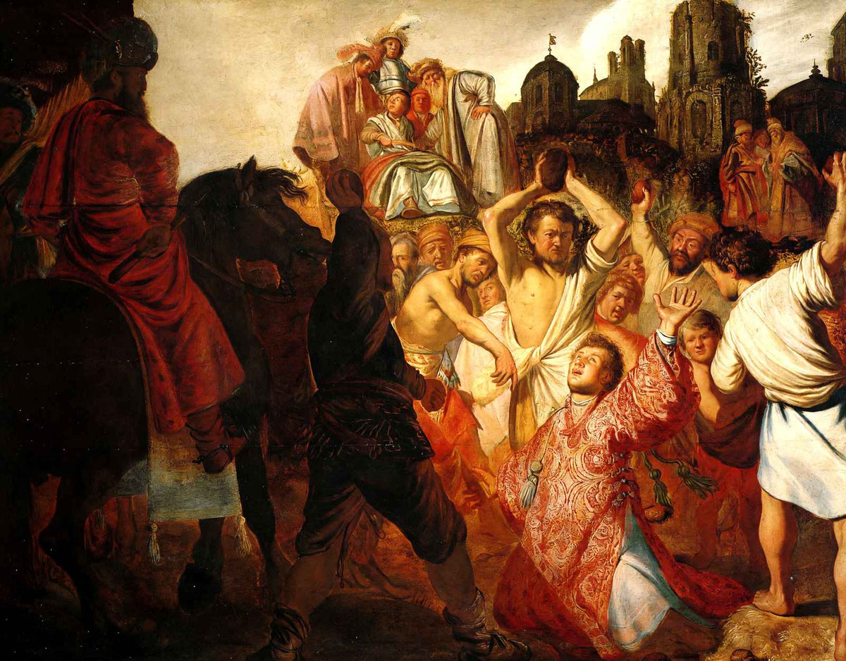 The Stoning of St. Stephen 1625 Painting by Rembrandt Fine Art Print (6 Sizes)