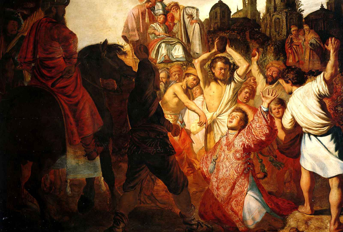 The Stoning of St. Stephen 1625 Painting by Rembrandt Fine Art Print (6 Sizes)