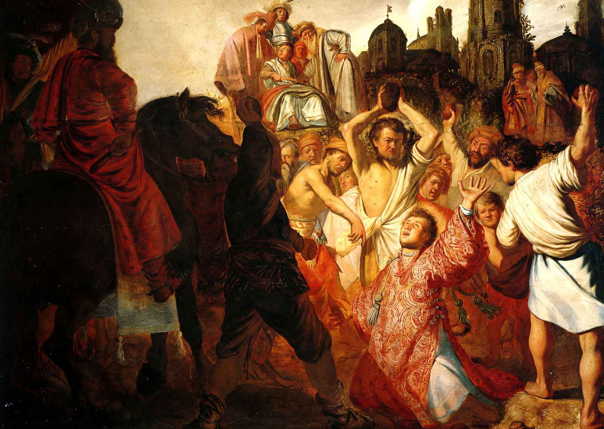The Stoning of St. Stephen 1625 Painting by Rembrandt Fine Art Print (6 Sizes)