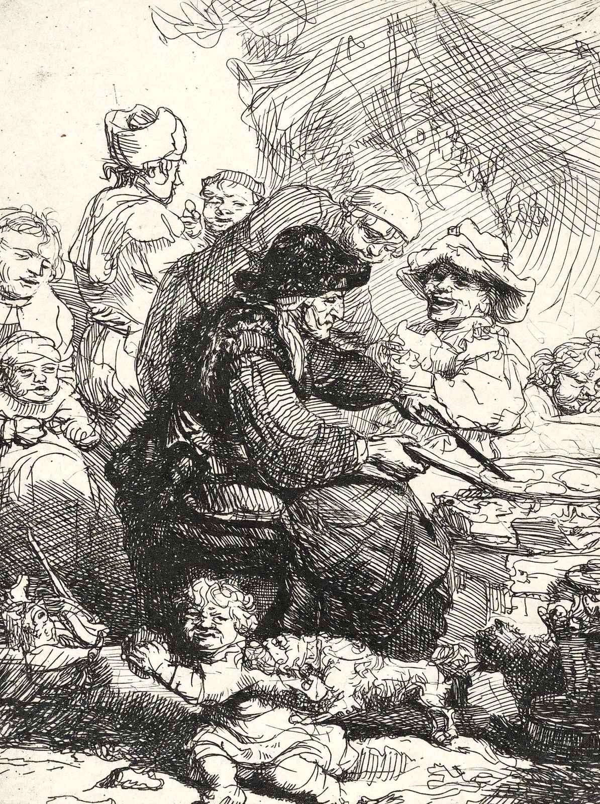 The Pancake Woman 1635 Drawing by Rembrandt Fine Art Print (6 Sizes) - Acid Free