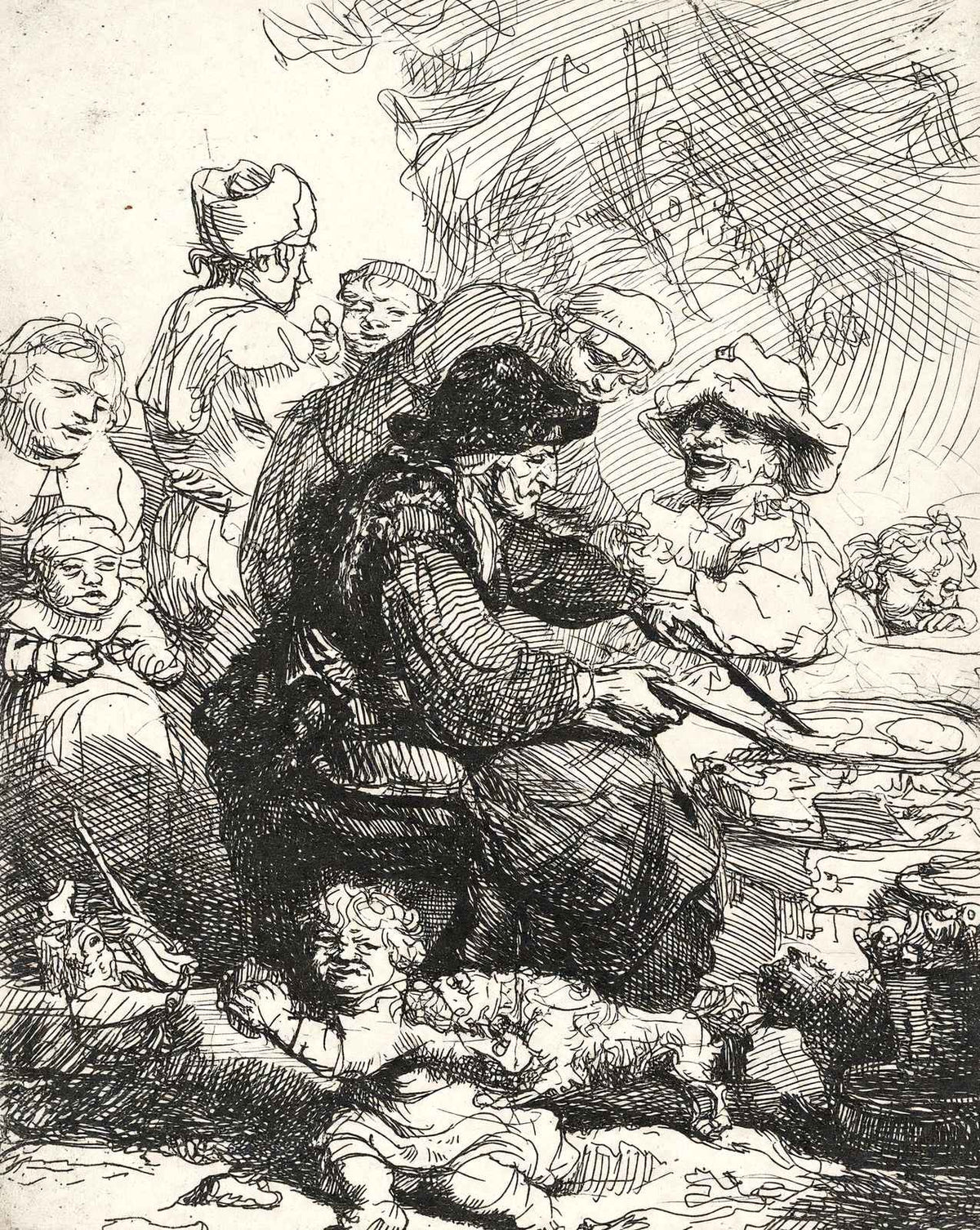 The Pancake Woman art print by Rembrandt (1635)