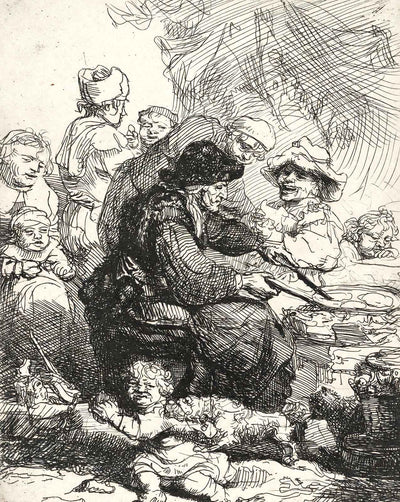 The Pancake Woman art print by Rembrandt (1635)