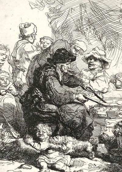 The Pancake Woman 1635 Drawing by Rembrandt Fine Art Print (6 Sizes) - Acid Free