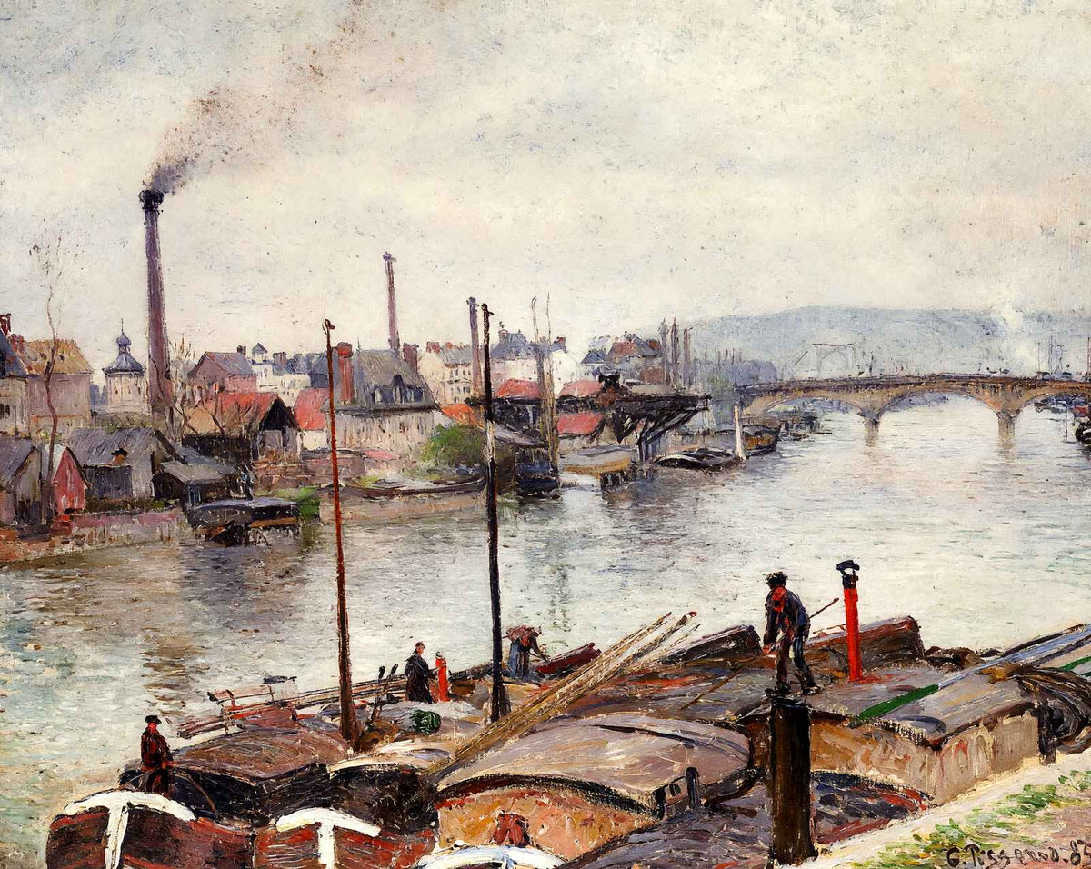 The Port of Rouen art print by Camille Pissarro (1883)