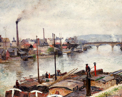 The Port of Rouen art print by Camille Pissarro (1883)