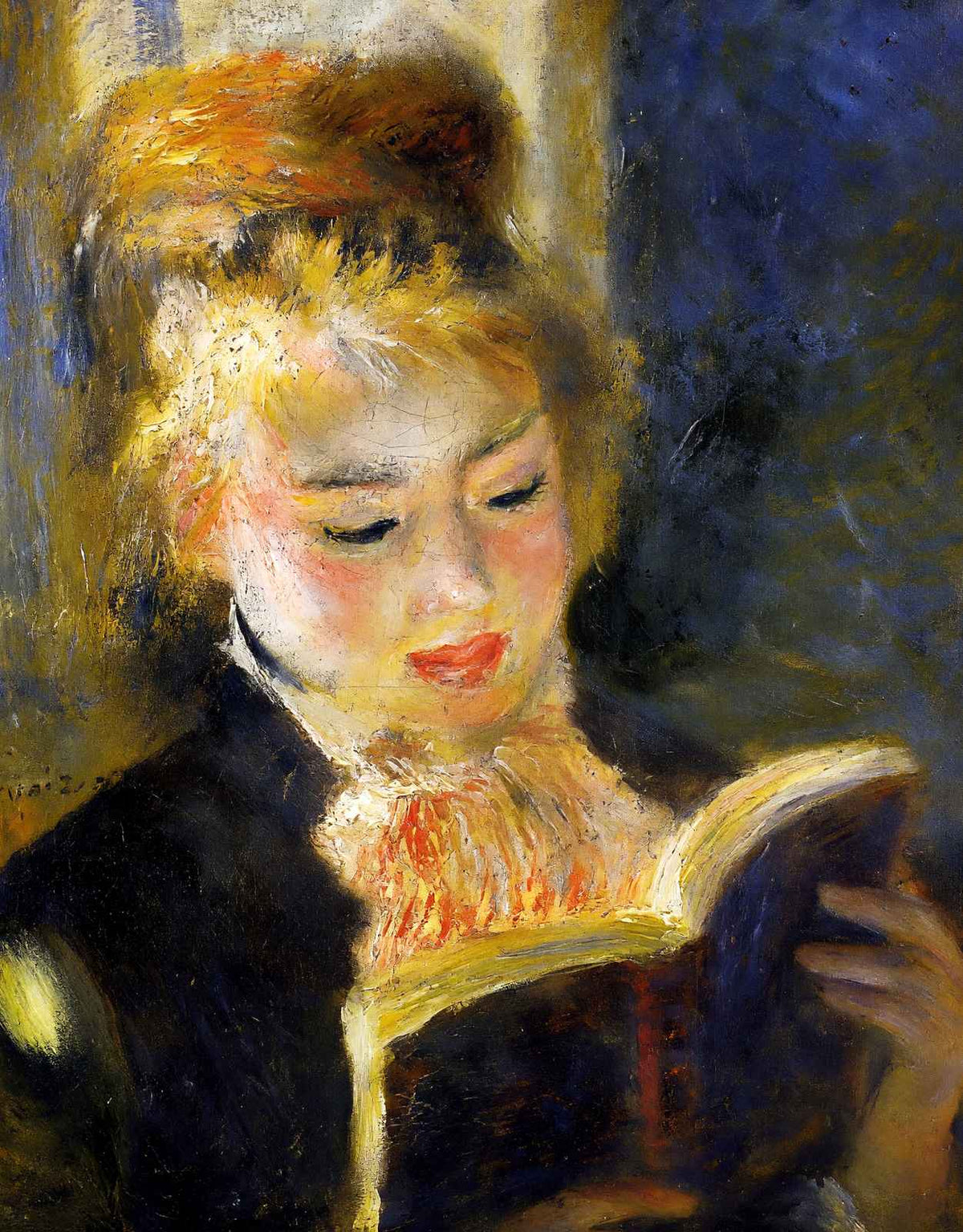 The Reader (Young Woman Reading a Book) 1876 by Renoir Art Print (6 Sizes)