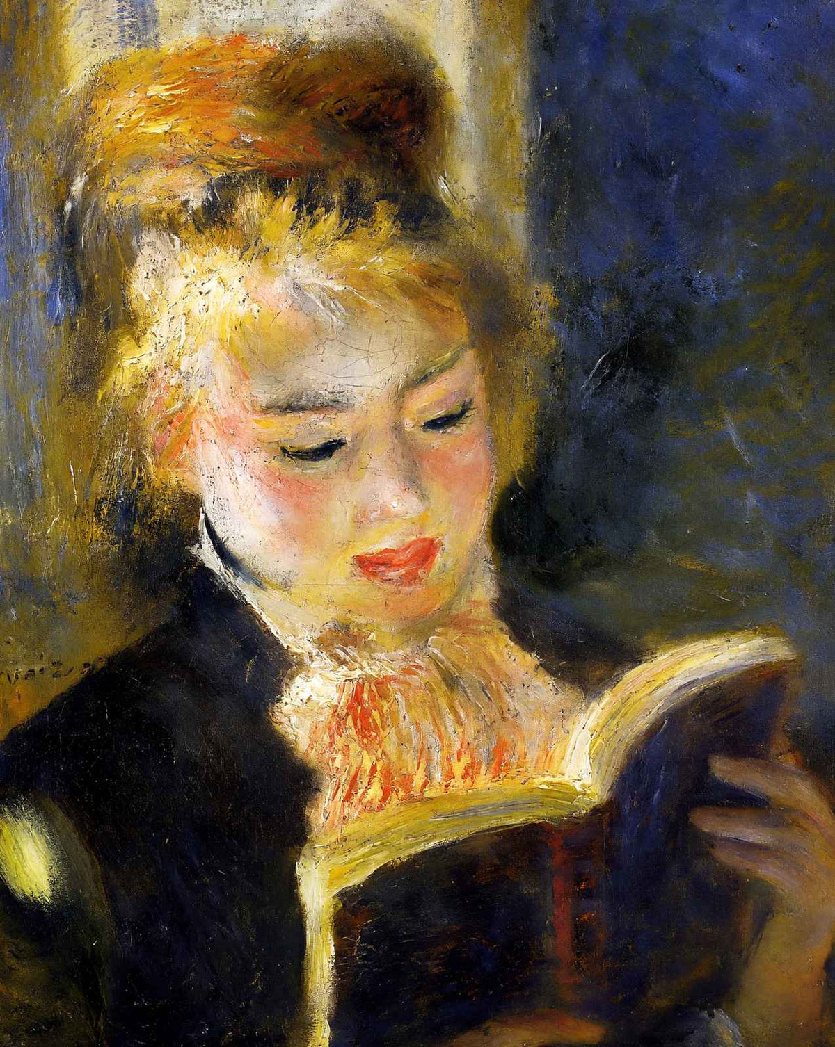 The Reader (Young Woman Reading a Book) painting by Pierre-Auguste Renoir (1876)