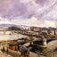 The Pont Boieldieu, Rouen, Rain Effect Art Print 1896 by Pissarro (6 Sizes)