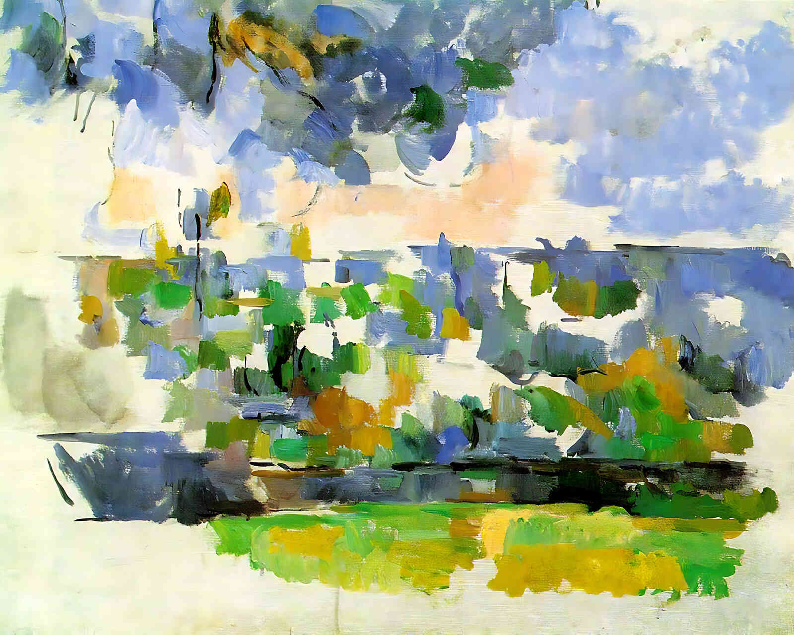 The Garden at Les Lauves Painting by Paul Cezanne 8x10" Art Print - Restored