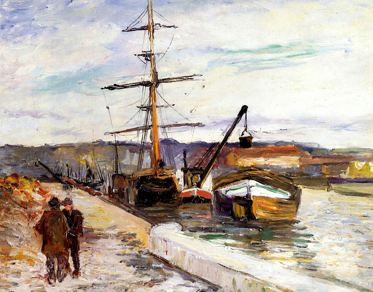 The Port of Rouen 1883 Painting by Camille Pissarro Fine Art Print (6 Sizes)